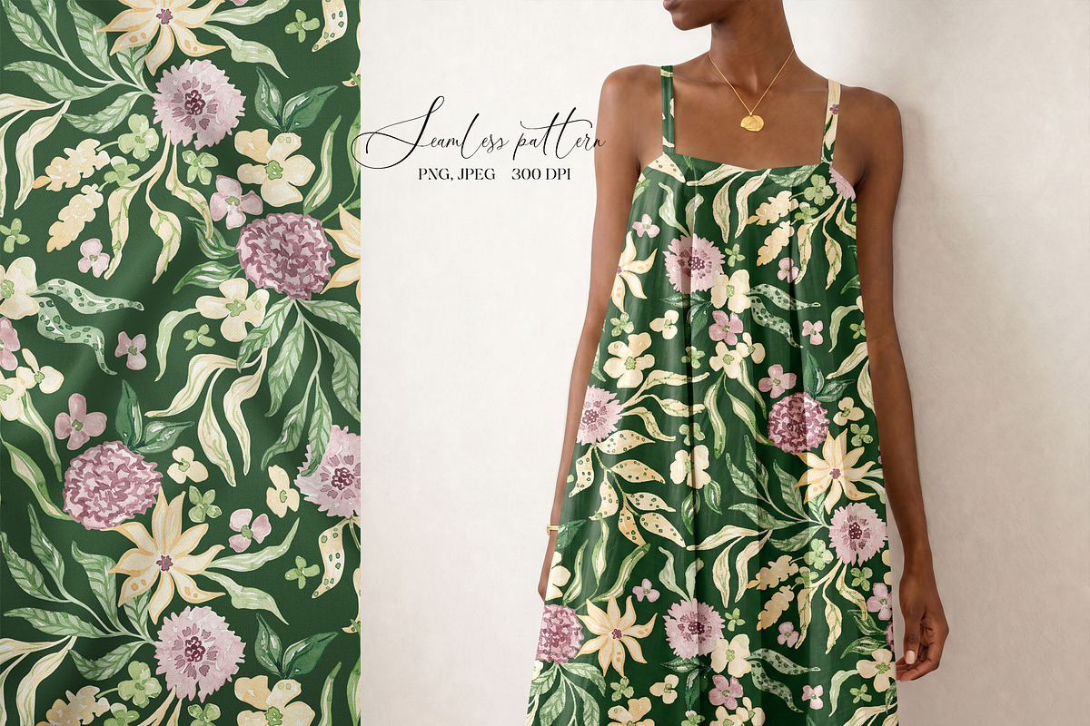 Spring Botanical Floral Pattern, a Pattern Graphic by SirenaArt (Photo 14 of 17)