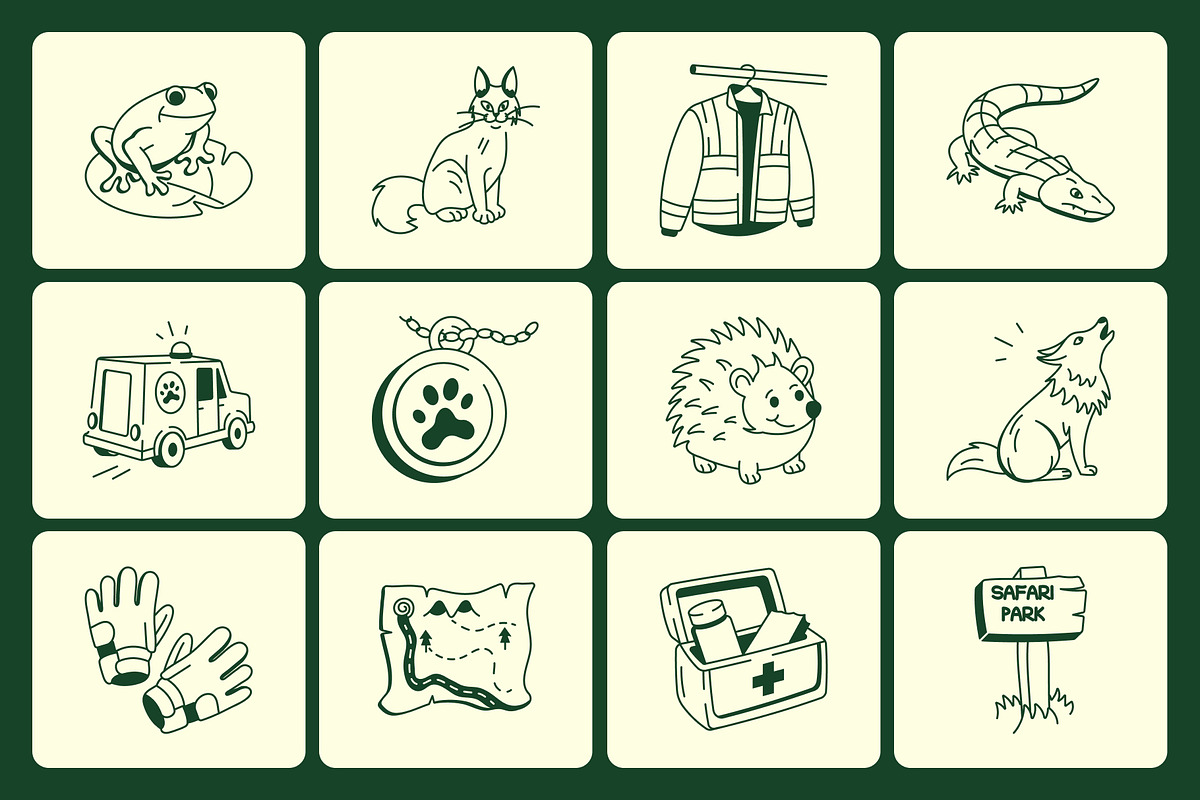 Safari Doodles Icons, an Outline Icon by Vectors Market (Photo 6 of 9)