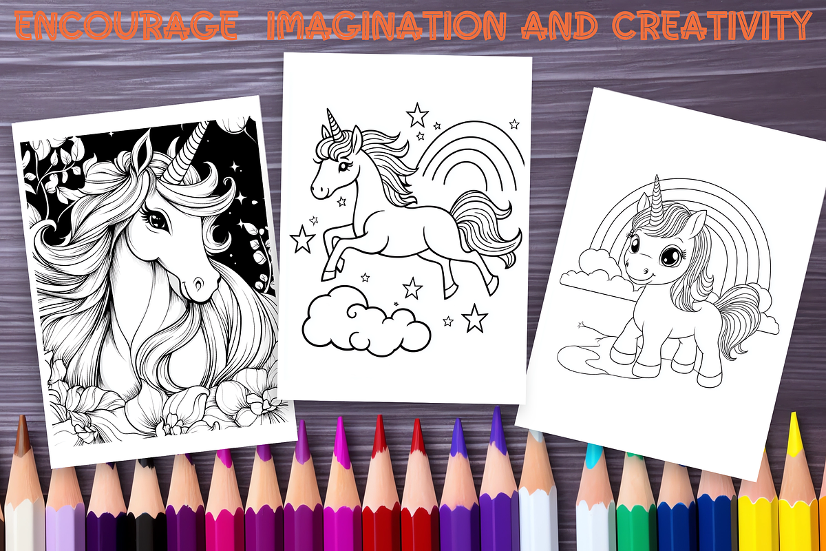 Cute Unicorn Coloring Book for Kids, an Animal Illustration by LA Design (Photo 5 of 8)