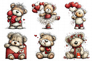 Valentine Teddy Bear Clipart, an Illustration by Daily.Designs (Thumbnail 8 of 8)