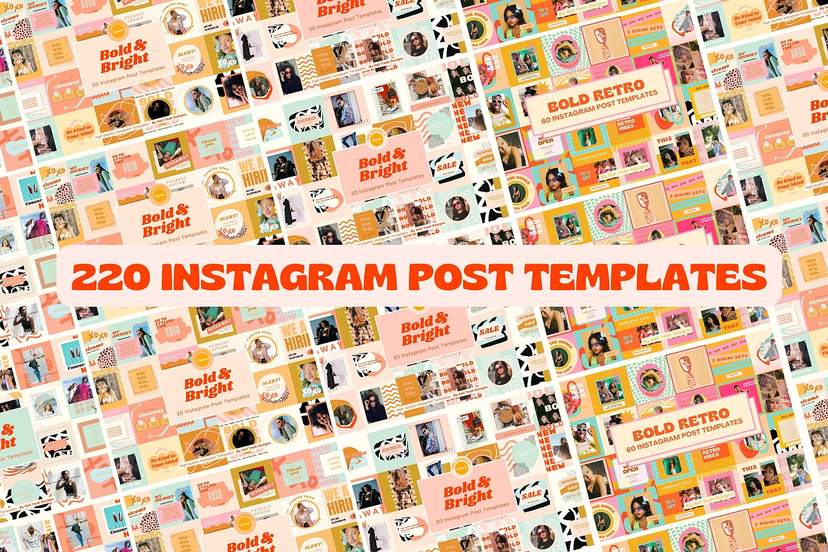 HUGE Bold Instagram Templates Bundle, a Social Media Template by Hell Yeah Designs (Photo 3 of 11)