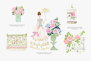 watercolor pastel rococo clipart set, a Decorative Illustration by Patishop Art (Thumbnail 6 of 9)