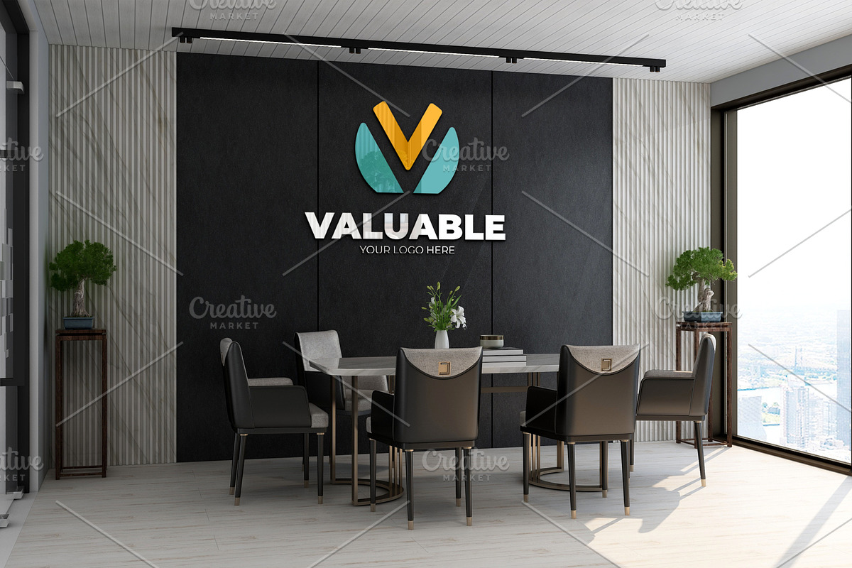 PSD Office Meeting Room Wall Mockup, a Product Mockup by Ayy (Photo 5 of 13)