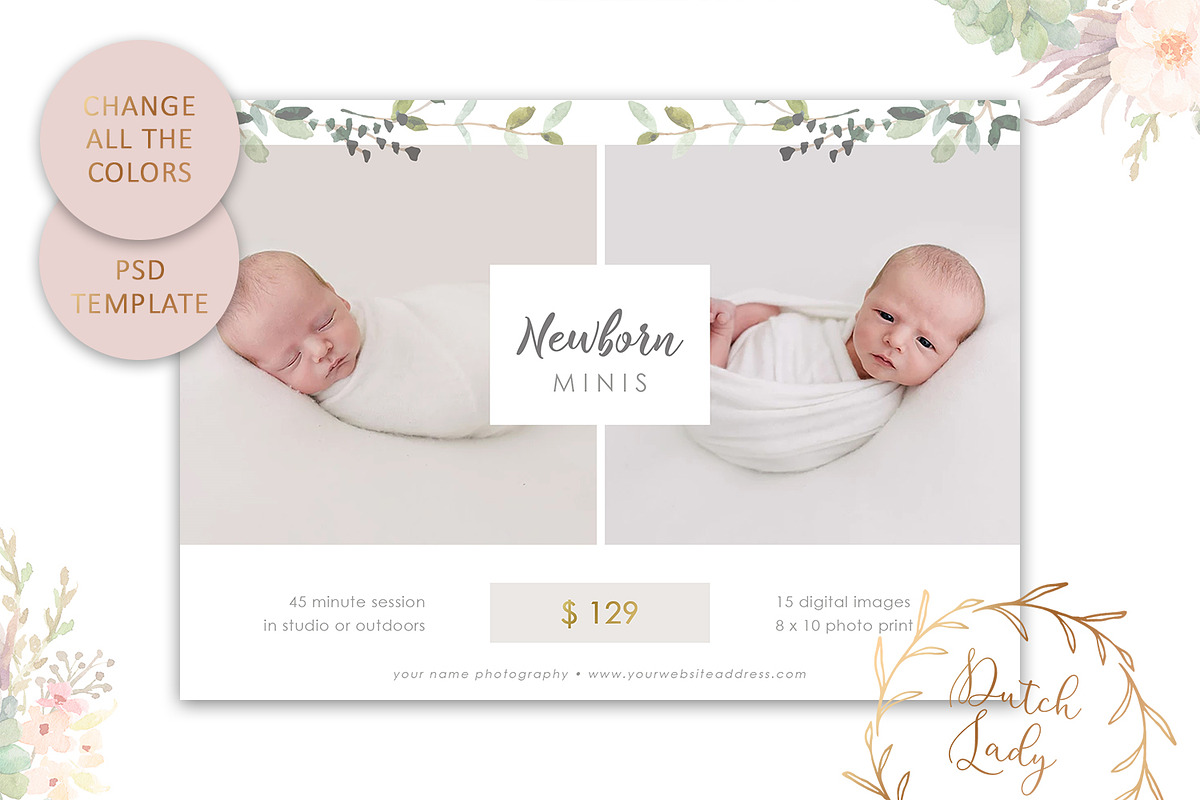 PSD Photo Session Card Template #50, a Card Template by The Dutch Lady ...