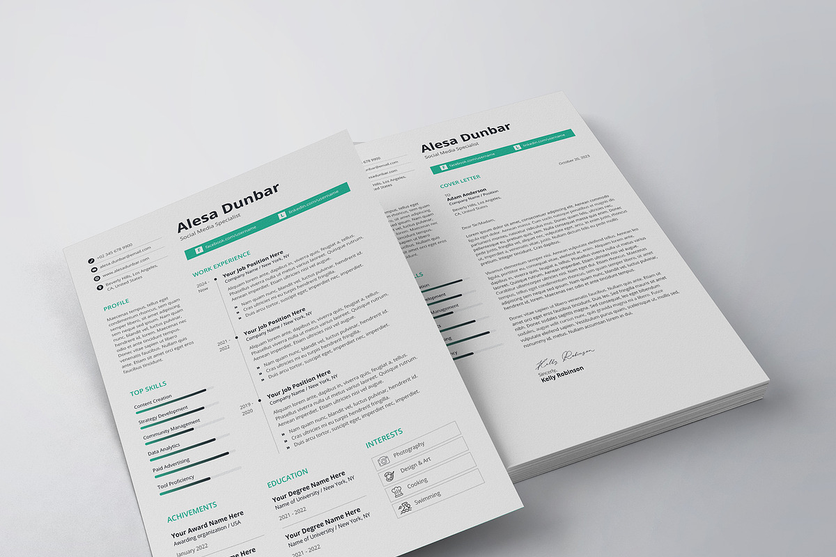 Professional Resume/CV Template, a Resume Template by HueNestify (Photo 4 of 4)