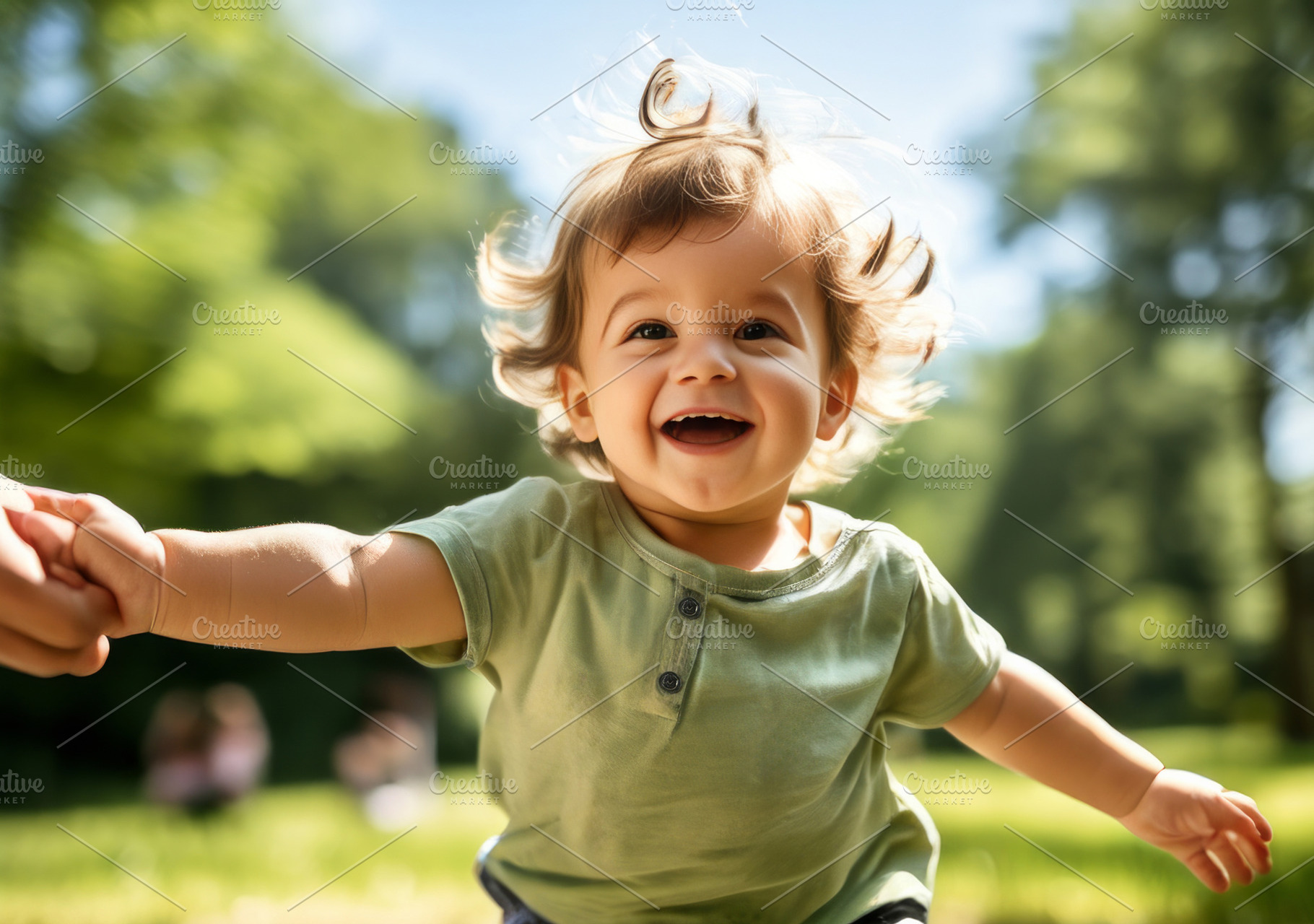 Laughing Toddler Running Outdoors, a Person Photo by Fascinadora
