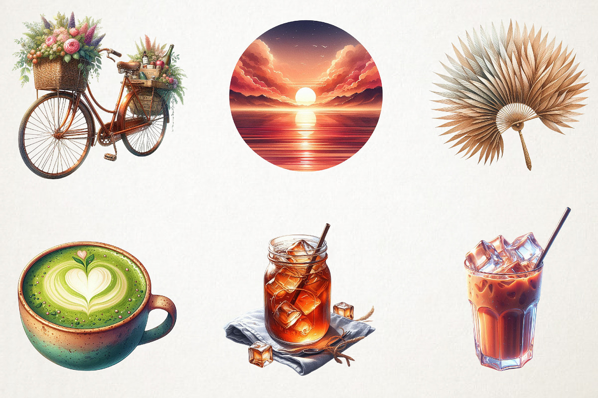 Brown Aesthetic Summer Clipart, an Illustration by RobertsArt (Photo 4 of 7)