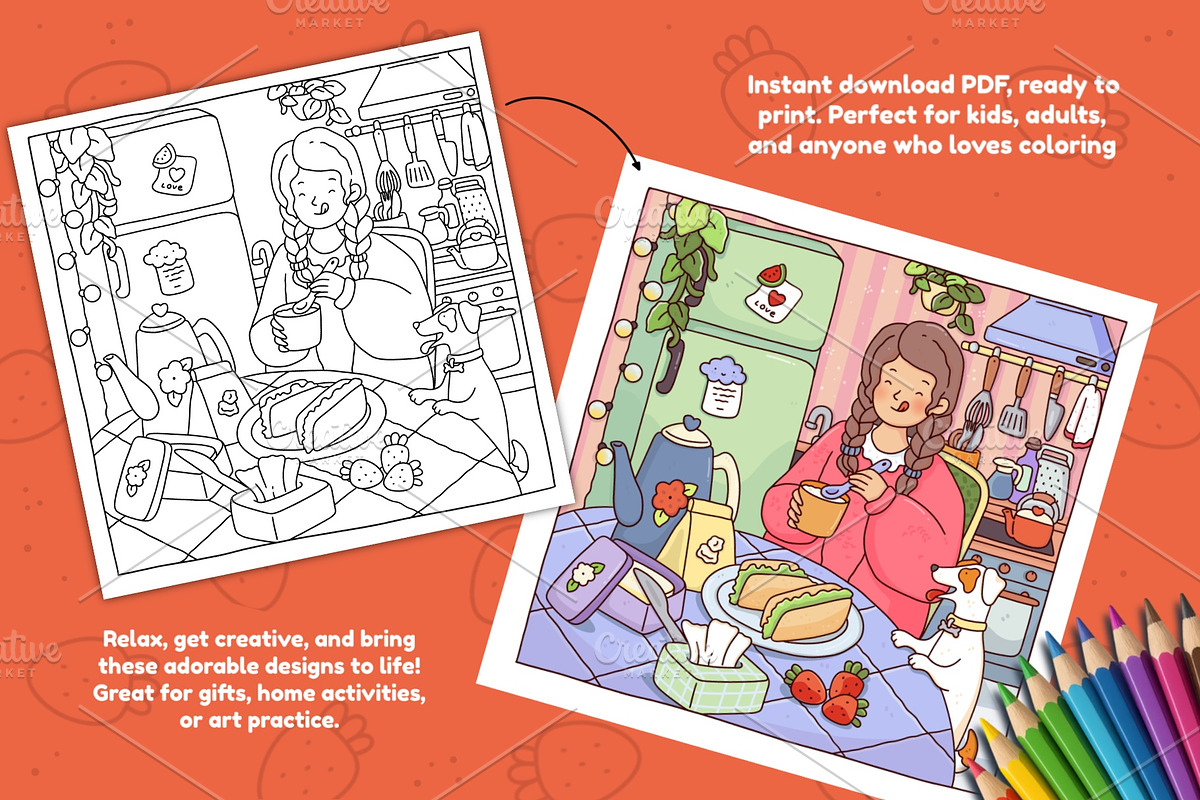 Cute Moments – Easy Coloring Book, a Person Illustration by Bold & Easy Coloring Book (Photo 2 of 2)