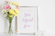 Silver frame mockup, a Print Template by WanderlustLens (Thumbnail 1 of 3)