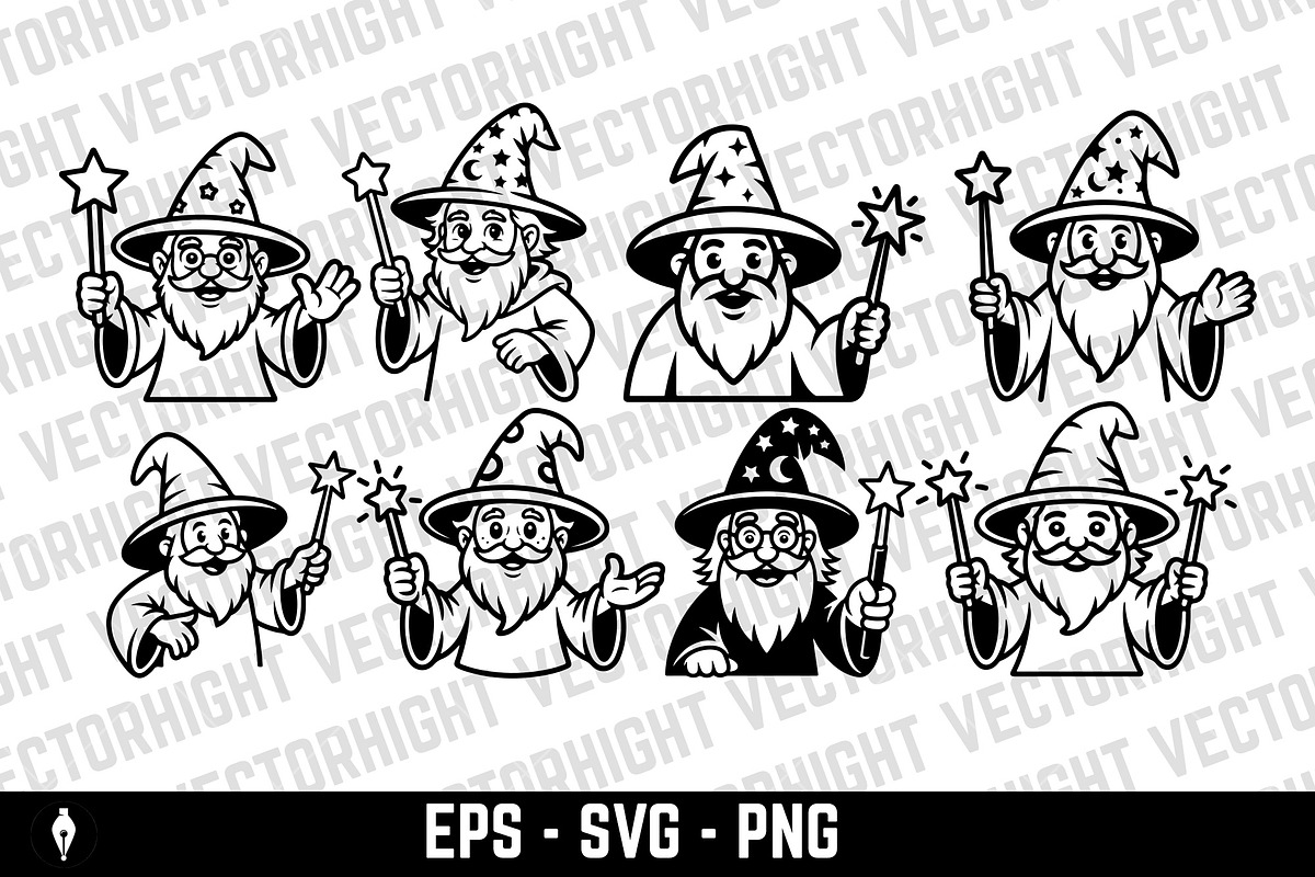 Mascot of a friendly wizard, a Person Illustration by Vectorhight (Photo 1 of 5)