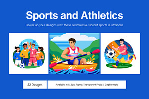 52 Sports & Athletics illustrations, a Sport Illustration by Creative Stall