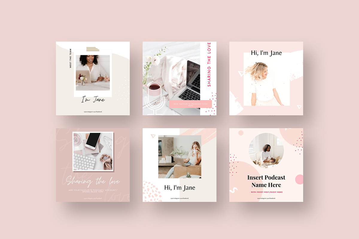 Modern Femme Social Media Templates, a Social Media Template by Marketing Your Brand (Photo 7 of 12)