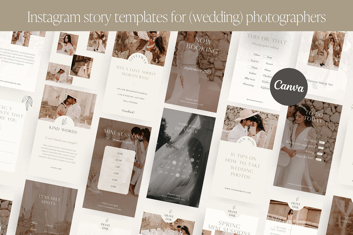 Wedding Photographer Story Templates, a Social Media Template by Wonderlik Webdesign (Photo 1 of 10)