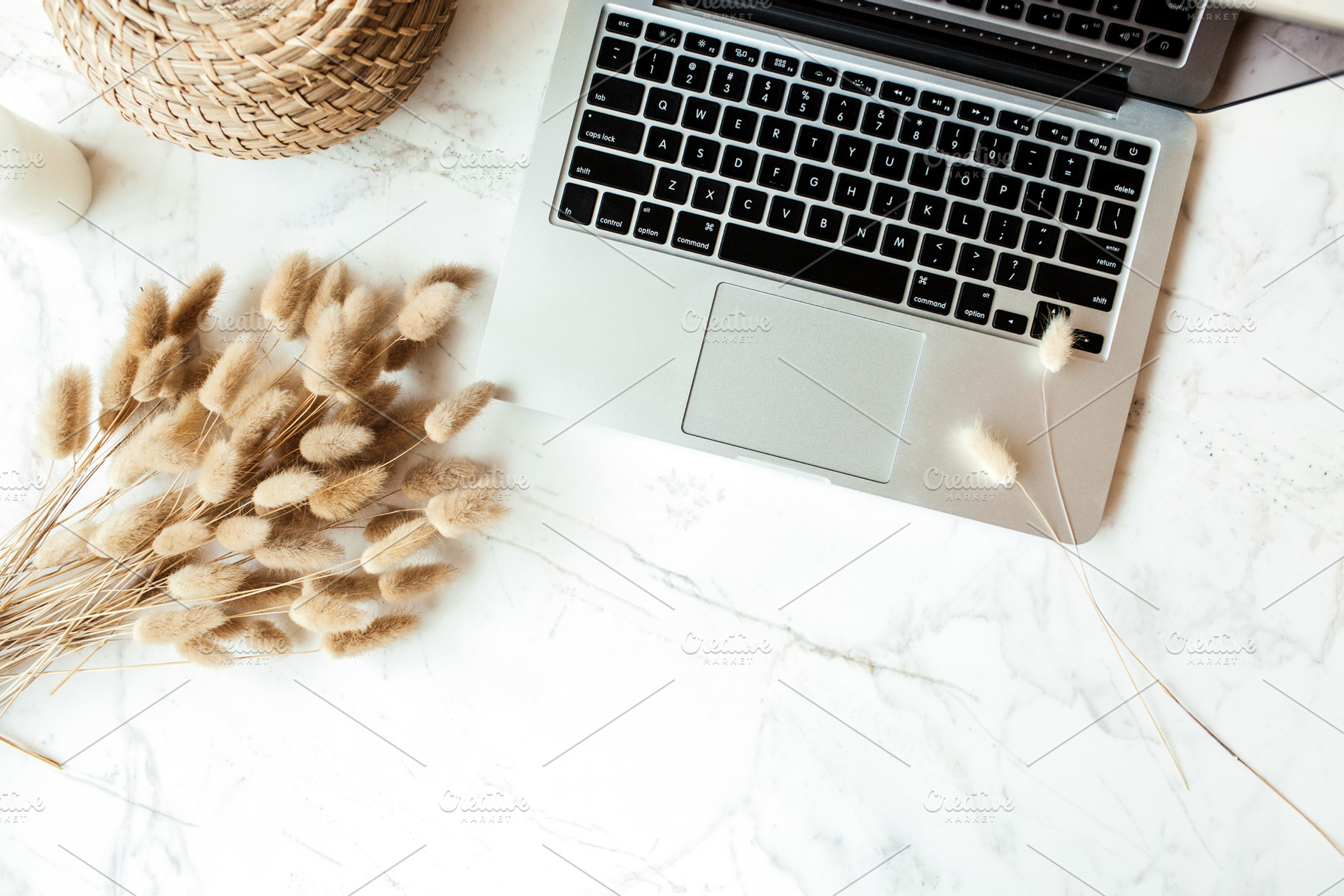 Flatlay workspace with laptop, a Business Photo by Floral Deco