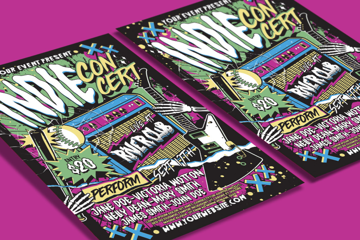 Indie Music Concert Flyer, a Flyer Template by Muhamad Iqbal hidayat (Photo 3 of 4)