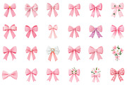 Watercolor Clipart - Pink Bow - Bow, an Illustration by Sublimation Artist (Thumbnail 2 of 6)