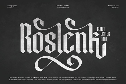Roslenk - Blalckletter Font, a Blackletter Font by Flawless And Co