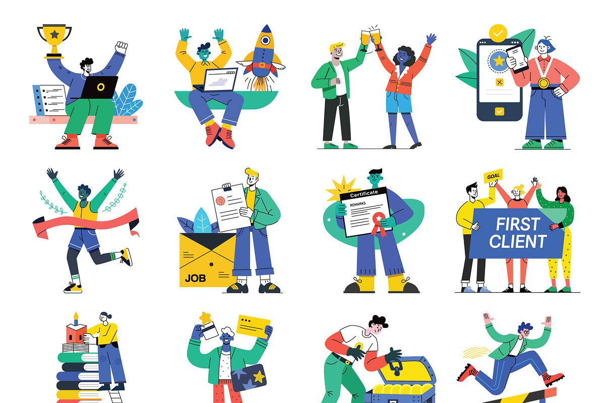 Success and Winnings Illustrations, a Person Illustration by Vector Portal (Photo 2 of 8)