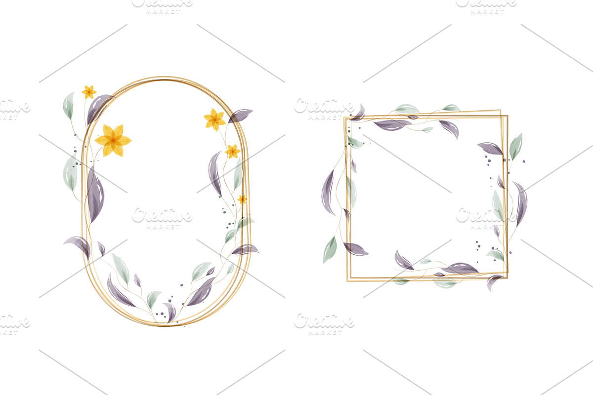 Watercolor frames with delicate, an Illustration by okskukuruza