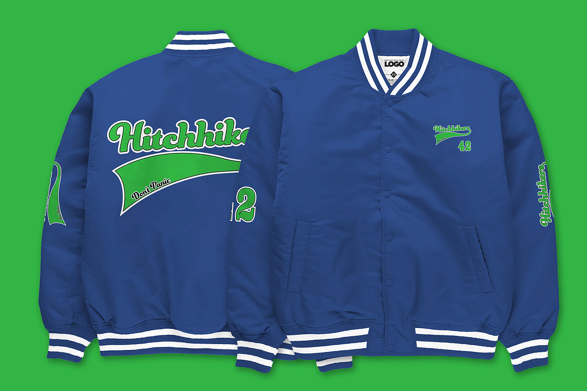 Varsity Jacket mockup psd front back, a Hoody Mockup by NH graphic (Photo 7 of 10)