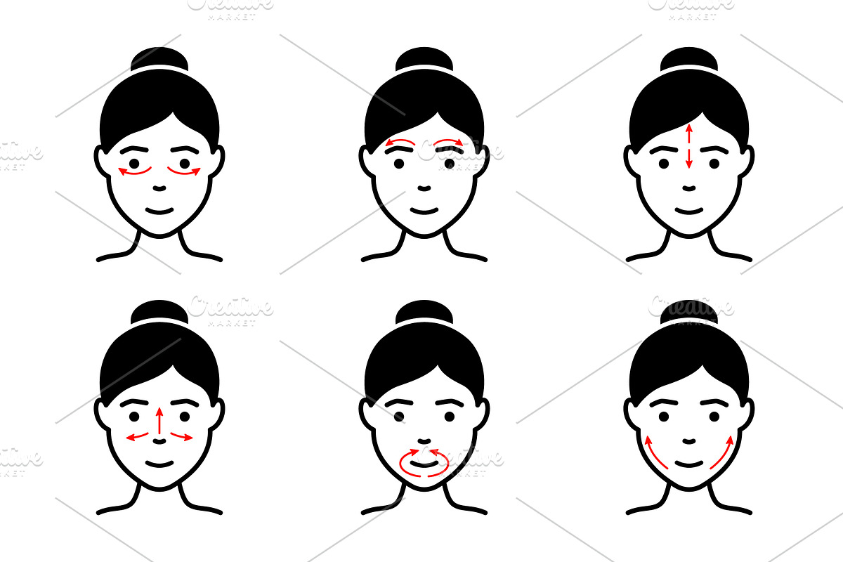 Technique of Facial Massage, a Person Illustration by Vector Creator