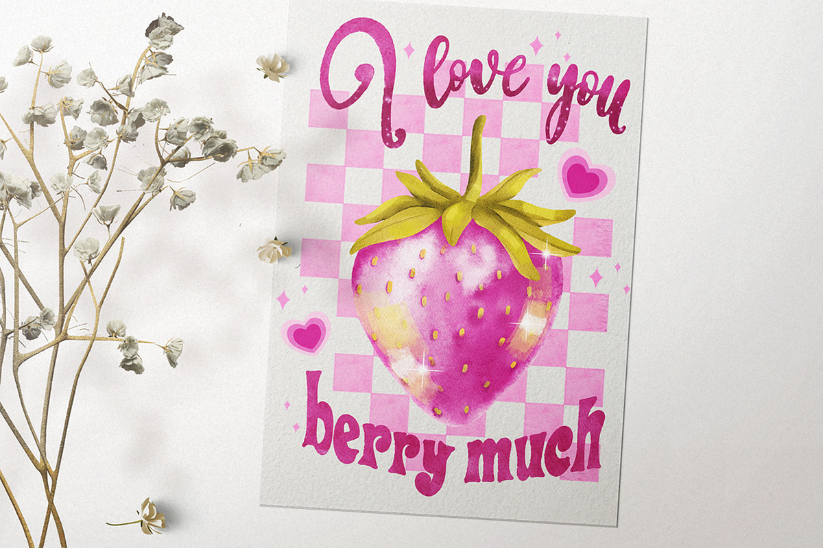 Pink Valentine watercolor collection, an Object Illustration by Yelloo Fish (Photo 3 of 13)