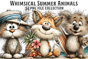 Whimsical Summer Animals Clipart, an Illustration by Dream Creation (Thumbnail 1 of 8)