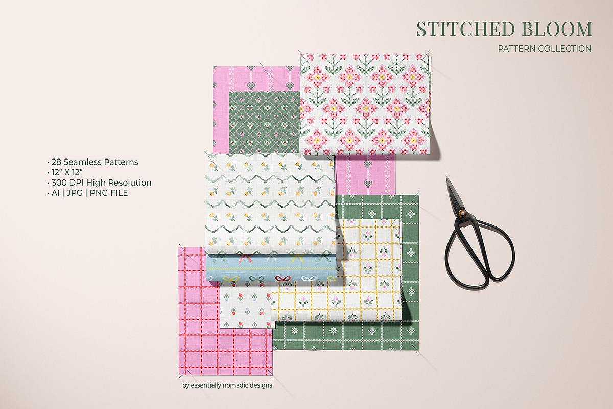 Cross-Stitch Florals: Spring Pattern, a Pattern Graphic by Essentially Nomadic (Photo 7 of 12)