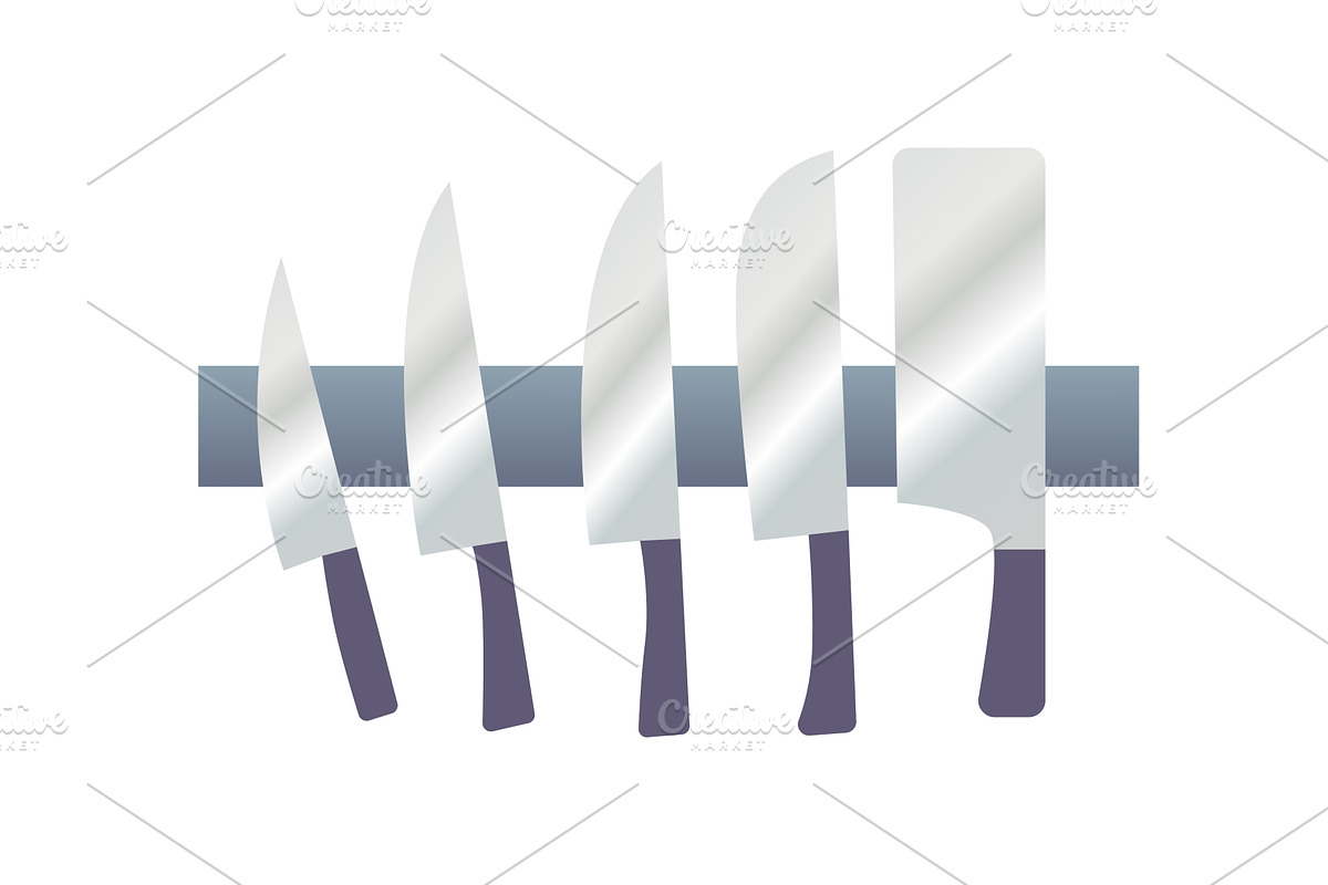 A set of kitchen knives. Vector, an Object Illustration by the8monkey