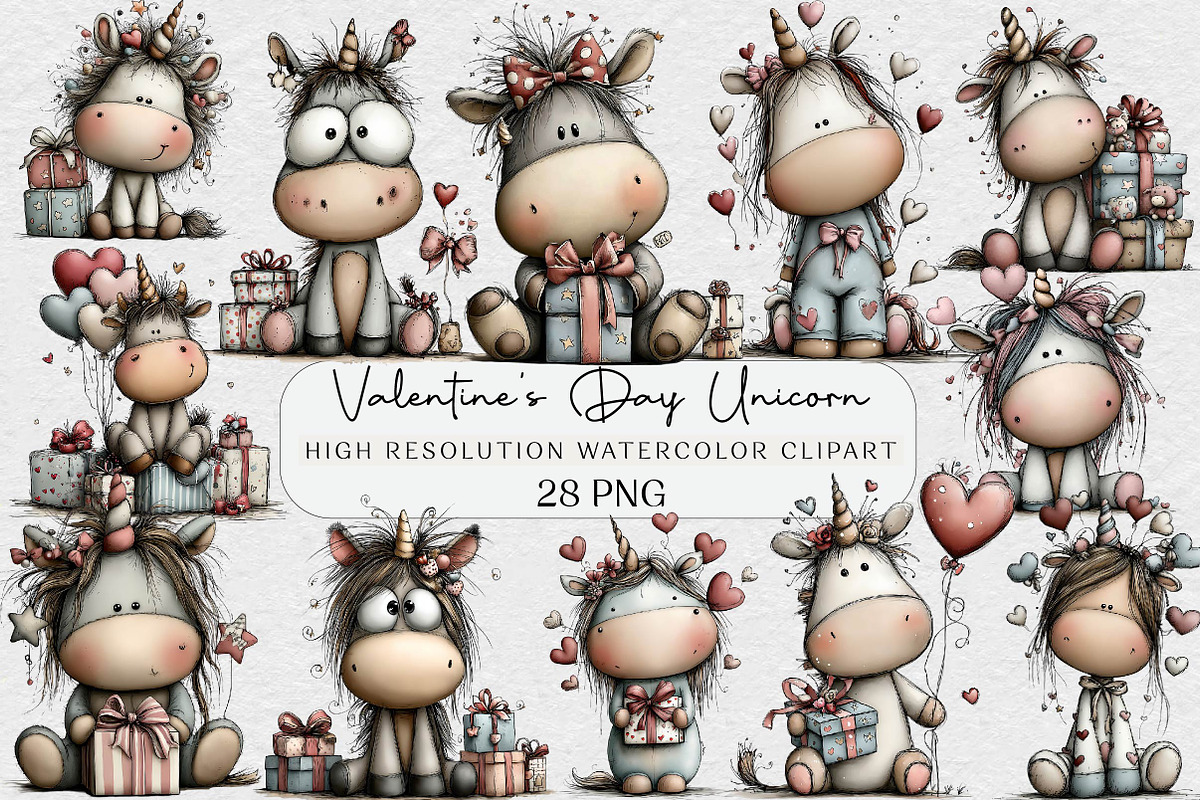 Cute Valentine's Day Unicorn Sublima, an Illustration by DreamCafeArt (Photo 1 of 6)