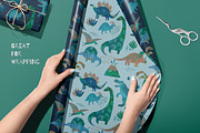 DINOSAUR watercolor pattern, a Pattern Graphic by watercolor kamill (Thumbnail 9 of 11)