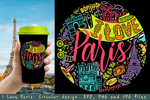 Love Paris. Modern lettering design