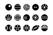 Sports Ball Icon Set, a Solid Icon by Buqancreative (Thumbnail 1 of 2)