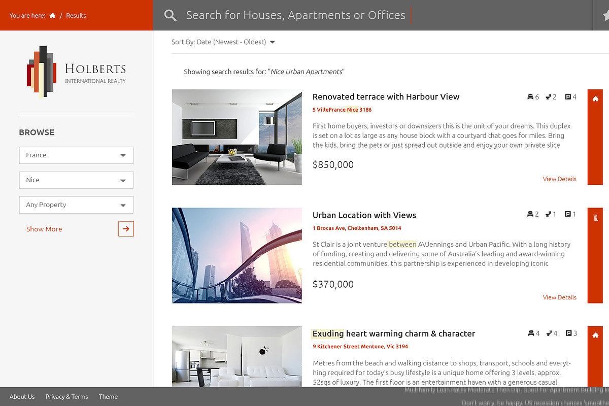 Holbert's - Real Estate Concept PSD, a Websites & App Template by ColorByt (Photo 4 of 5)