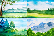 Landscape. Watercolor sketches., an Illustration by AlexGreenArt (Thumbnail 4 of 6)
