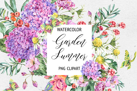 Watercolor Summer Wildflowers