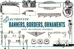 Electrotype Banners Borders Ornament
