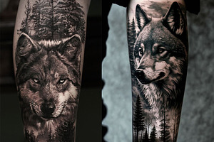 Big Bad Wolves Tattoo Stencil Pack