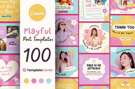 Social Media Posts Canva Templates, a Social Media Template by TemplateCastleStore