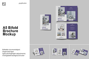 A5 Bifold Brochure Mockup, a Brochure Template by Graphiculon