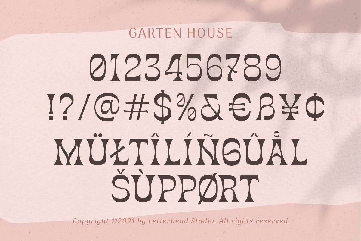 Garten House - Unique Display Font, a Font by Letterhend Studio (Photo 8 of 9)
