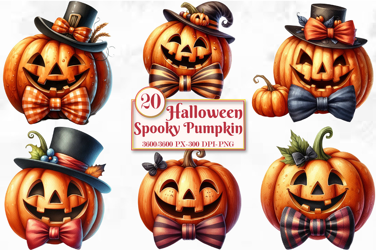 Halloween Spooky Pumpkin Sublimation, a Seasonal Illustration by Craft Nest (Photo 1 of 5)