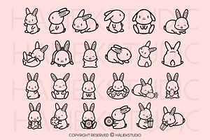 Procreate Stamps - Cute Bunnies