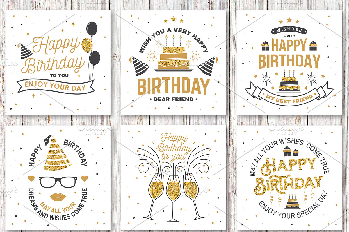 Happy Birthday Collection, a Card Template by sivVector (Photo 2 of 5)
