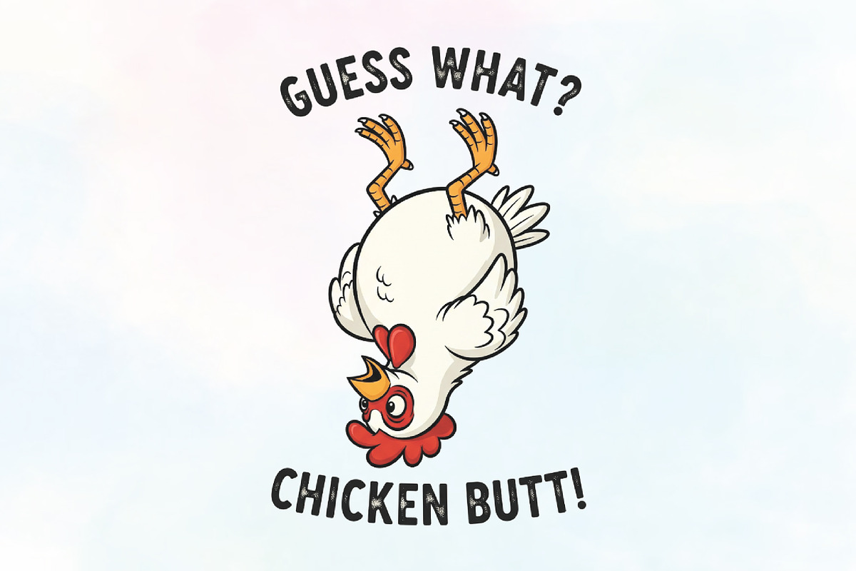 Guess What Chicken Butt Funny PNG, an Illustration by CraftArtStudio (Photo 1 of 4)