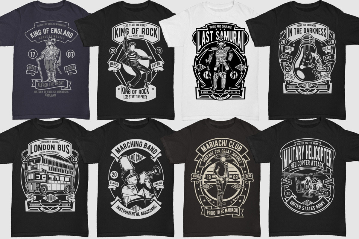 250 Retro Tshirt Designs Bundle #4, an Illustration by roach_graphic (Photo 18 of 34)