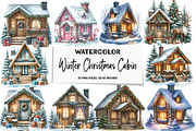 Winter Christmas Cabin Clipart, an Illustration by DreamArtGraphic (Thumbnail 1 of 4)