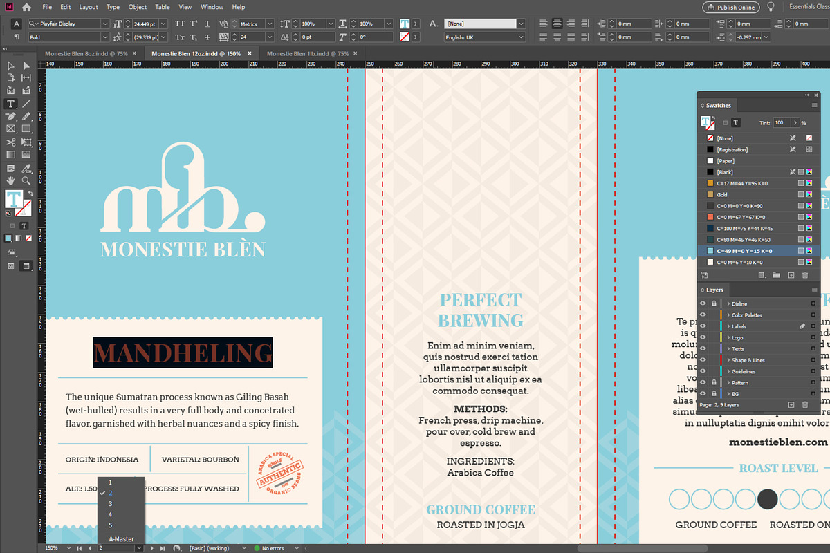 Monestie Blen Coffee Bag ID, a Marketing Template by fisihsani (Photo 6 of 6)