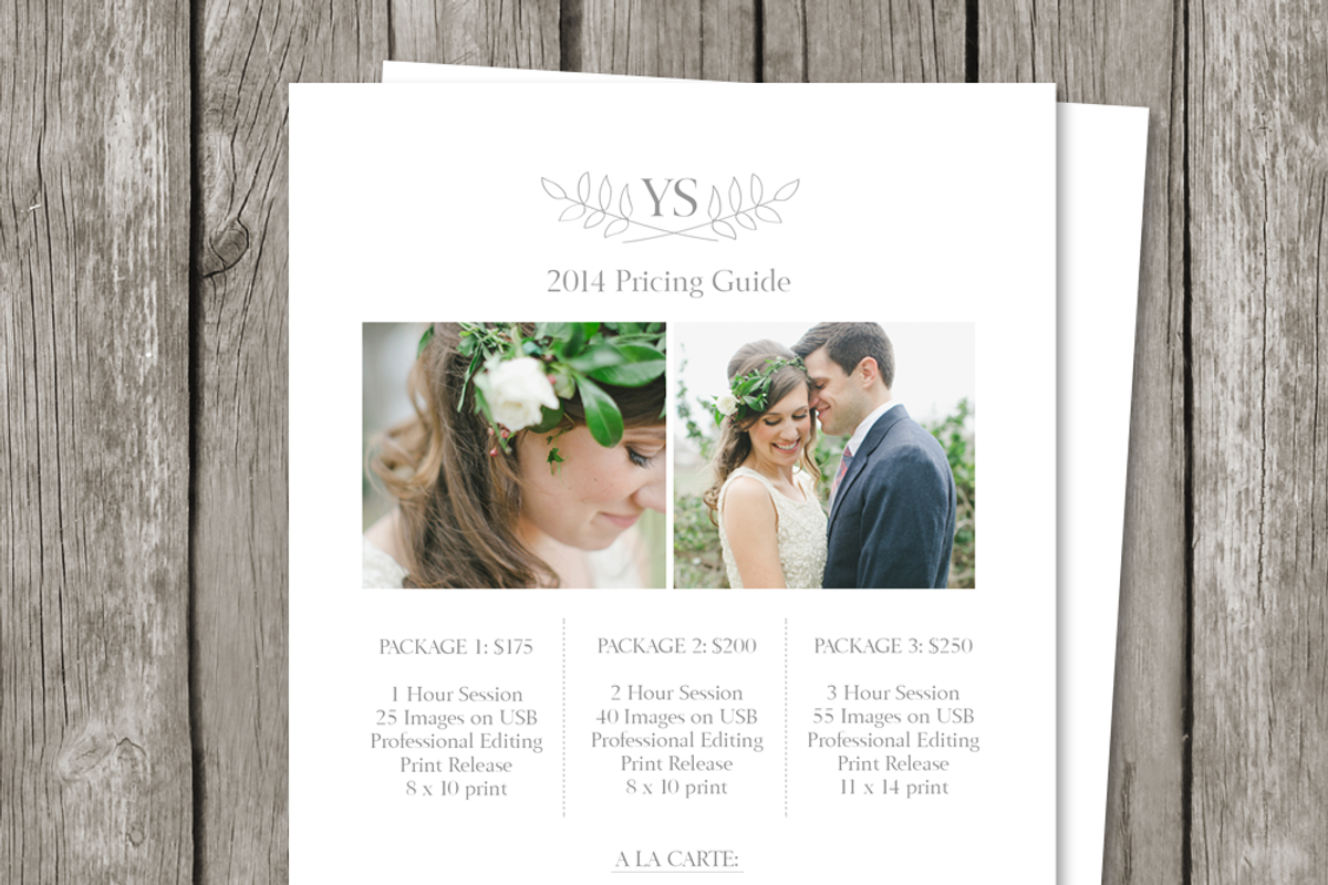 Price List Template - PG01, a Flyer Template by Stillbrook Designs (Photo 1 of 2)