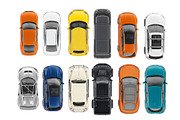 50 Cars Top View Architecture Bundle, a Transportation Illustration by Nurlan's shop (Thumbnail 10 of 15)